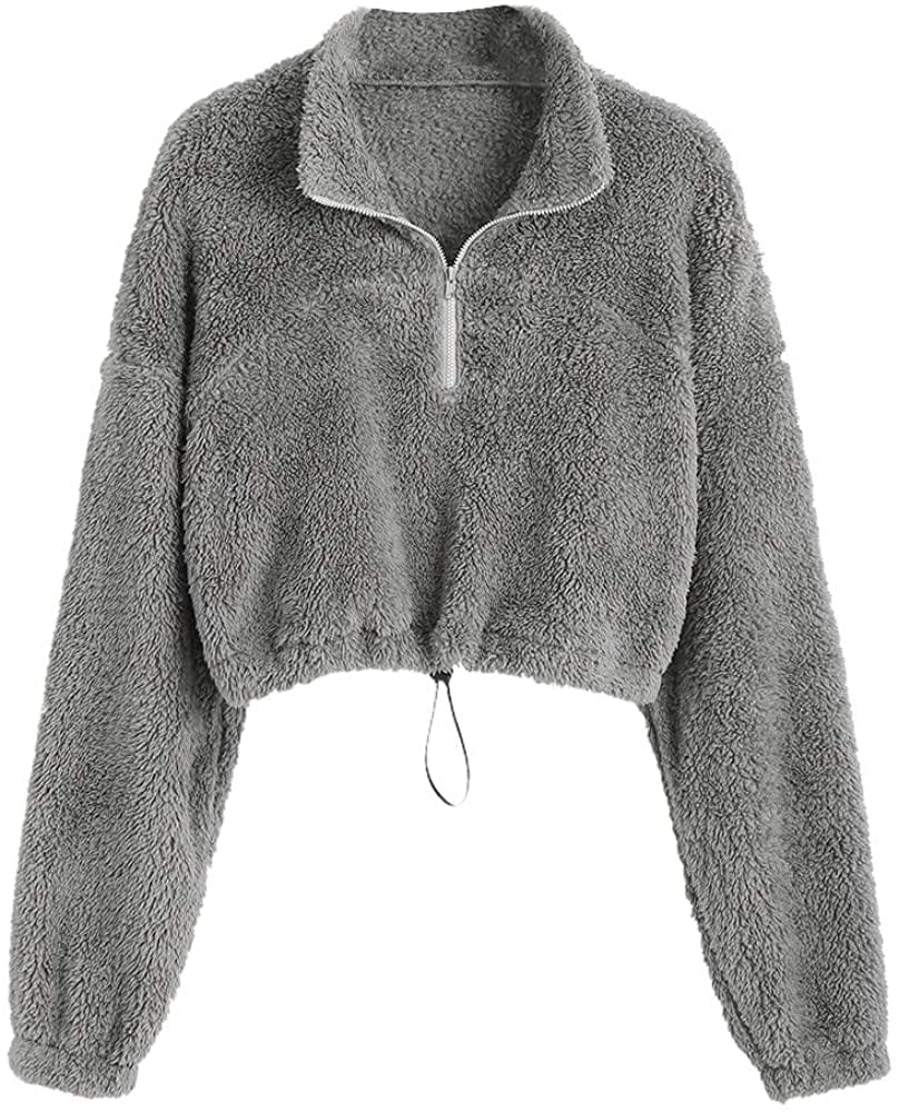 furry half zip pullover