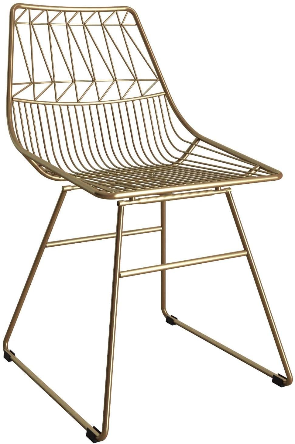 CosmoLiving by Cosmopolitan Gold Metal Wire Dining Chairs Pizza My